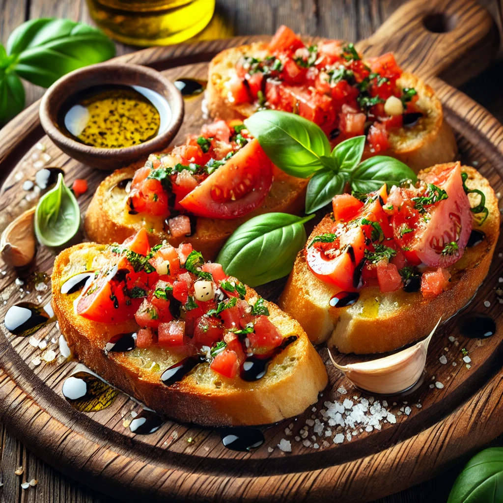 delicious platter of bruschetta