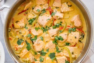 Delicious Bahian-style fish stew with fresh seafood and spices