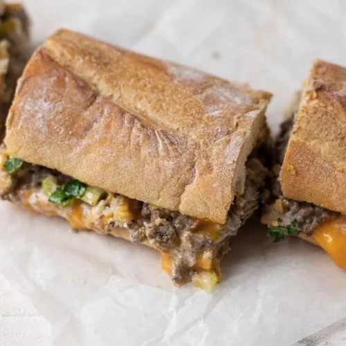 Delicious Cheese-Stuffed French Bread served warm and cheesy.