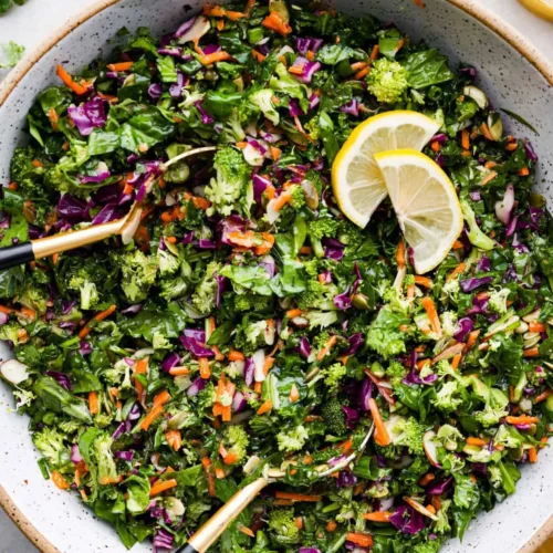 Colorful detox salad with fresh vegetables and greens for cleansing