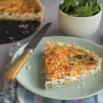 Delicious homemade Spinach Quiche with a flaky crust and fresh spinach