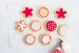 Decorative icing on sugar cookies for special occasions