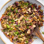 Delicious Thai Chicken Salad with fresh vegetables and chicken on a plate.
