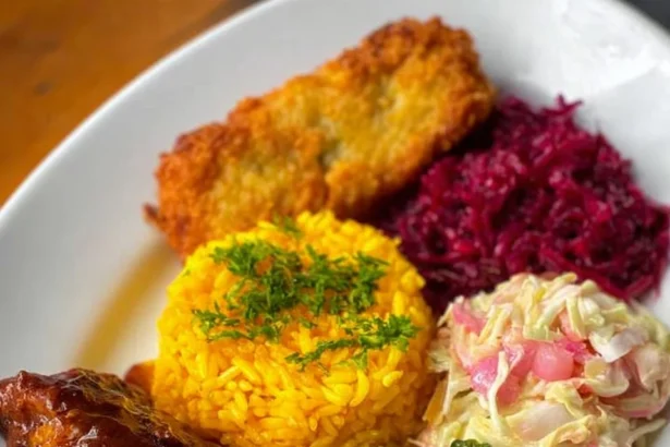 Colorful and vibrant plate showcasing an array of fresh flavors and ingredients