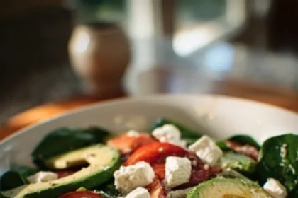 Colorful beet salad with greens and dressing