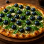 Delicious Blueberry Bliss Naan cold and fresh from the oven, topped with blueberries