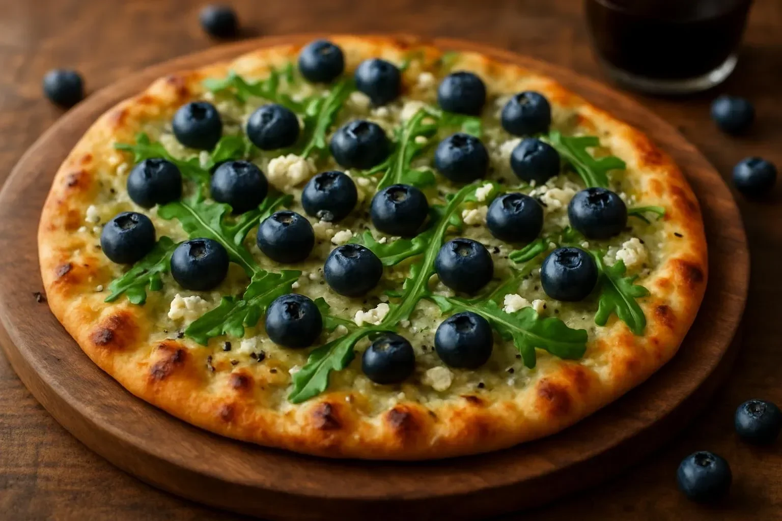 Delicious Blueberry Bliss Naan cold and fresh from the oven, topped with blueberries