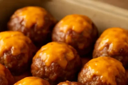 Cheddar-Jalapeño Meatball Poppers served on a plate, garnished for flavor.