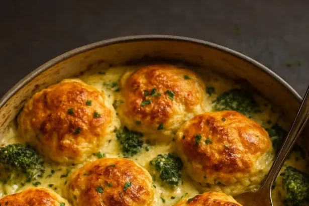 Delicious cheesy broccoli pretzel casserole baked to perfection