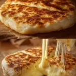 Cheesy potato bread fresh out of the oven, golden and cheesy.