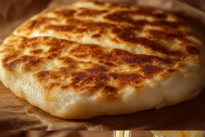 Cheesy potato bread fresh out of the oven, golden and cheesy.