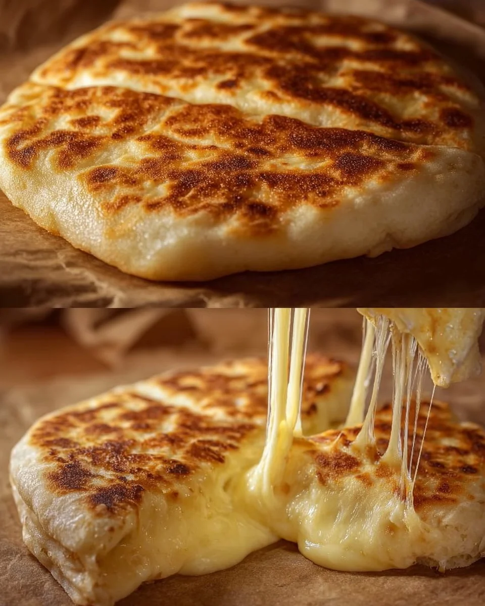 Cheesy potato bread fresh out of the oven, golden and cheesy.