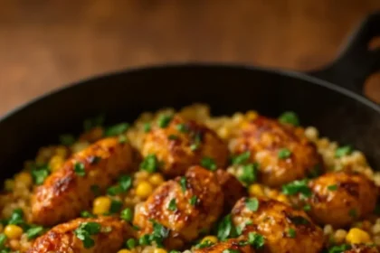 Comfort Bowl with Chicken, Corn, and Garlic Parmesan Rice