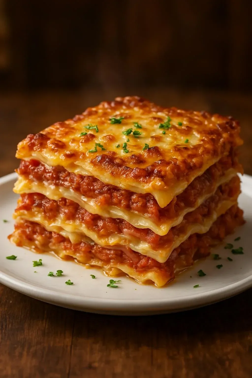 Comforting Reuben Bake Delight with layers of corned beef and cheese.