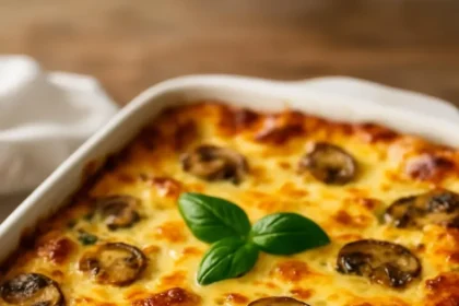 Delicious creamy chicken spinach lasagna with layers of cheese and spinach