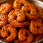 Crispy honey-glazed shrimp served on a plate with garnish