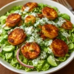 Crispy Smashed Potato Dill Salad with fresh herbs and vibrant colors