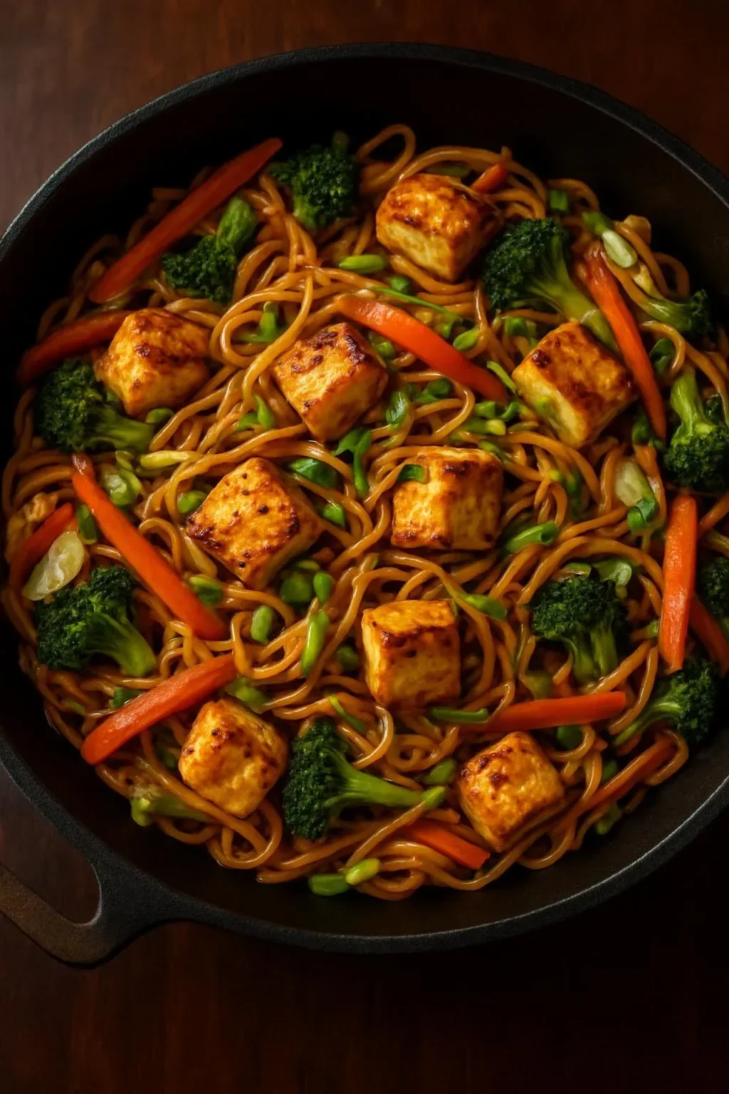 Delicious Garlic Chicken Lo Mein with colorful sautéed vegetables