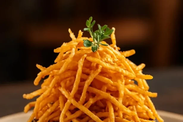 Juicy peppercorn filet mignon steak garnished and ready to serve.