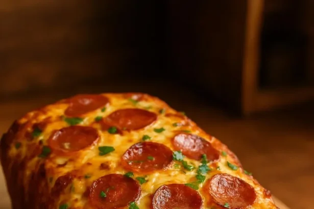 Pepperoni and cheese quick bread, a savory snack recipe for easy cooking.