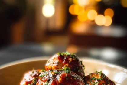 Quick French onion meatballs with caramelized onions and melted cheese