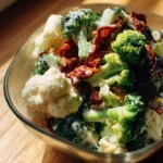 Colorful raw vegetable salad with fresh greens, tomatoes, and cucumbers