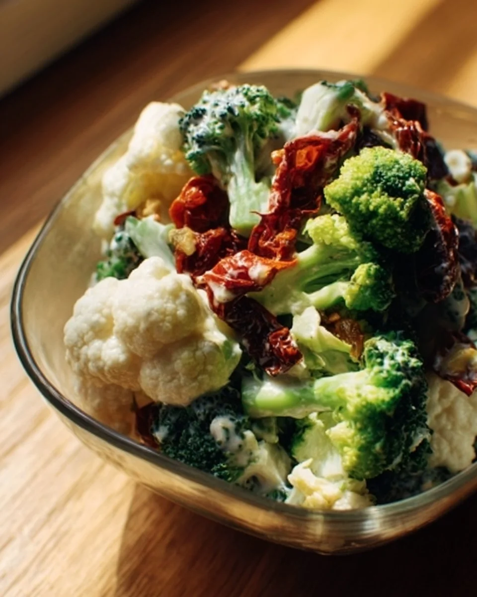 Colorful raw vegetable salad with fresh greens, tomatoes, and cucumbers