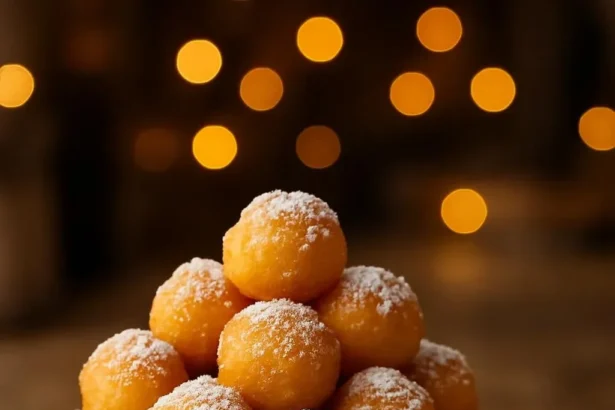 Delicious sweet and crispy funnel bites served on a plate