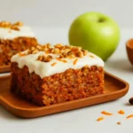 1-bowl Carrot Apple Snack Cake freshly baked and topped with nuts