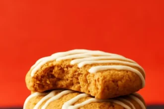 Deliciously soft and chewy 1-bowl ginger cookies on a plate.