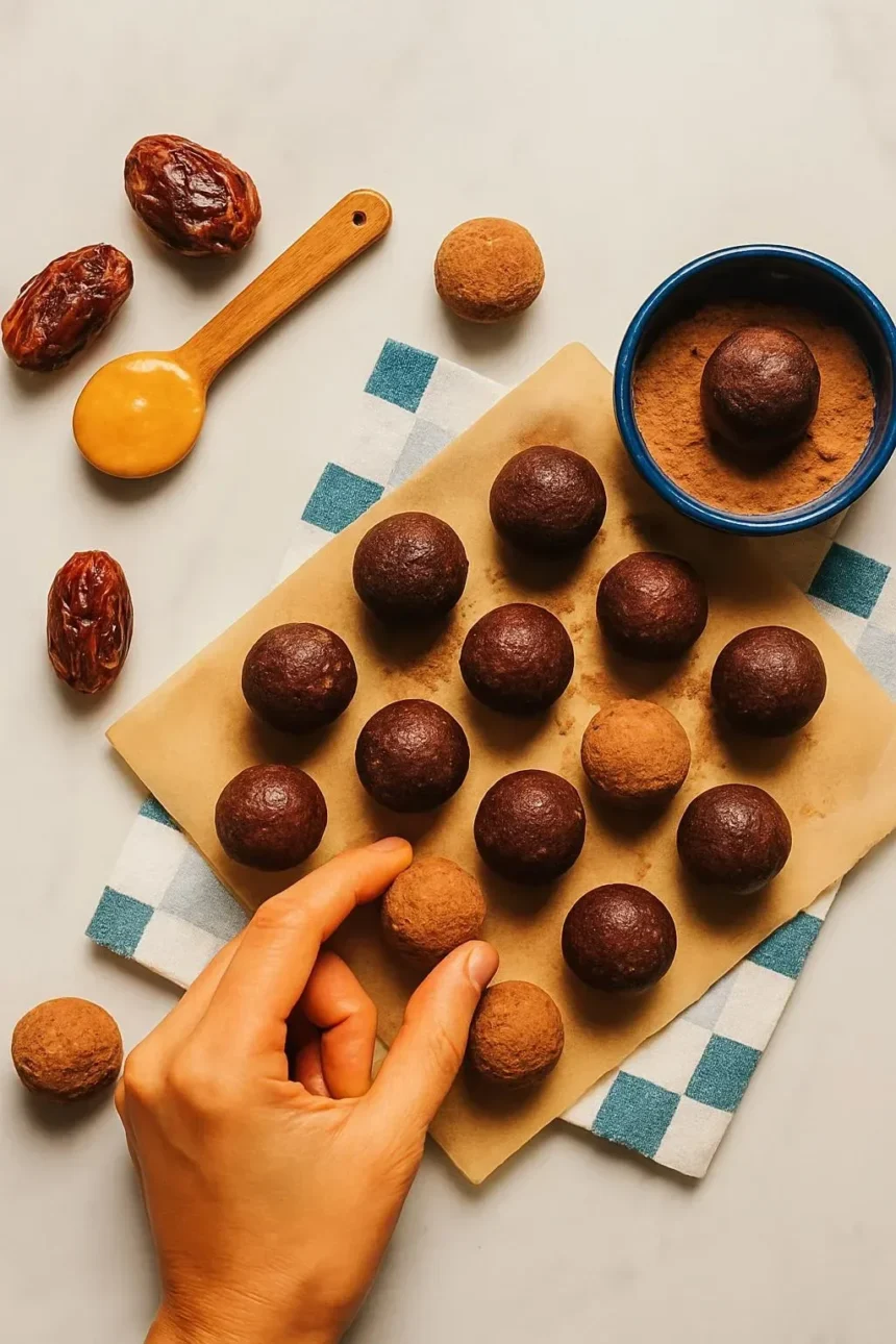 Plate of homemade chocolate truffles ready to enjoy in 10 minutes