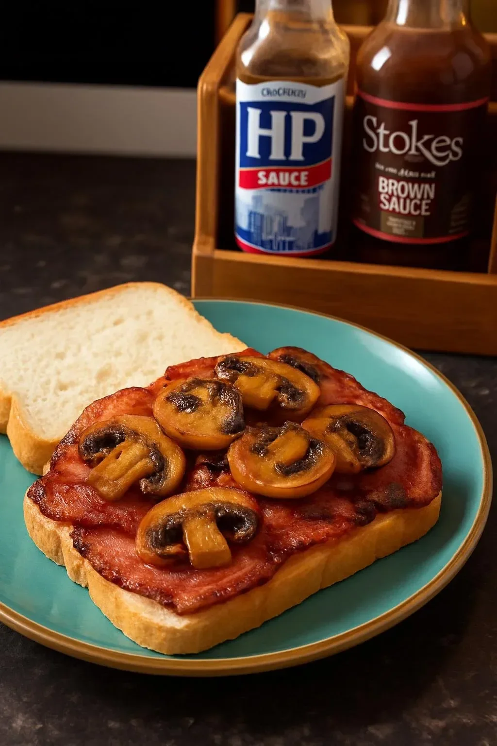 Delicious Bacon Mushroom Sandwich with crispy bacon and sautéed mushrooms