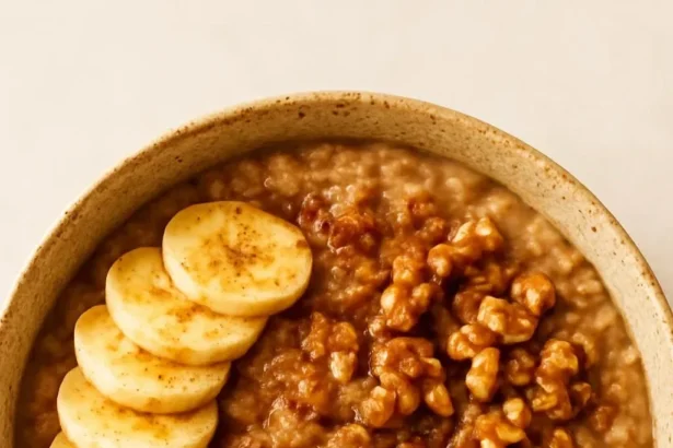 Delicious banana bread made with steel cut oats