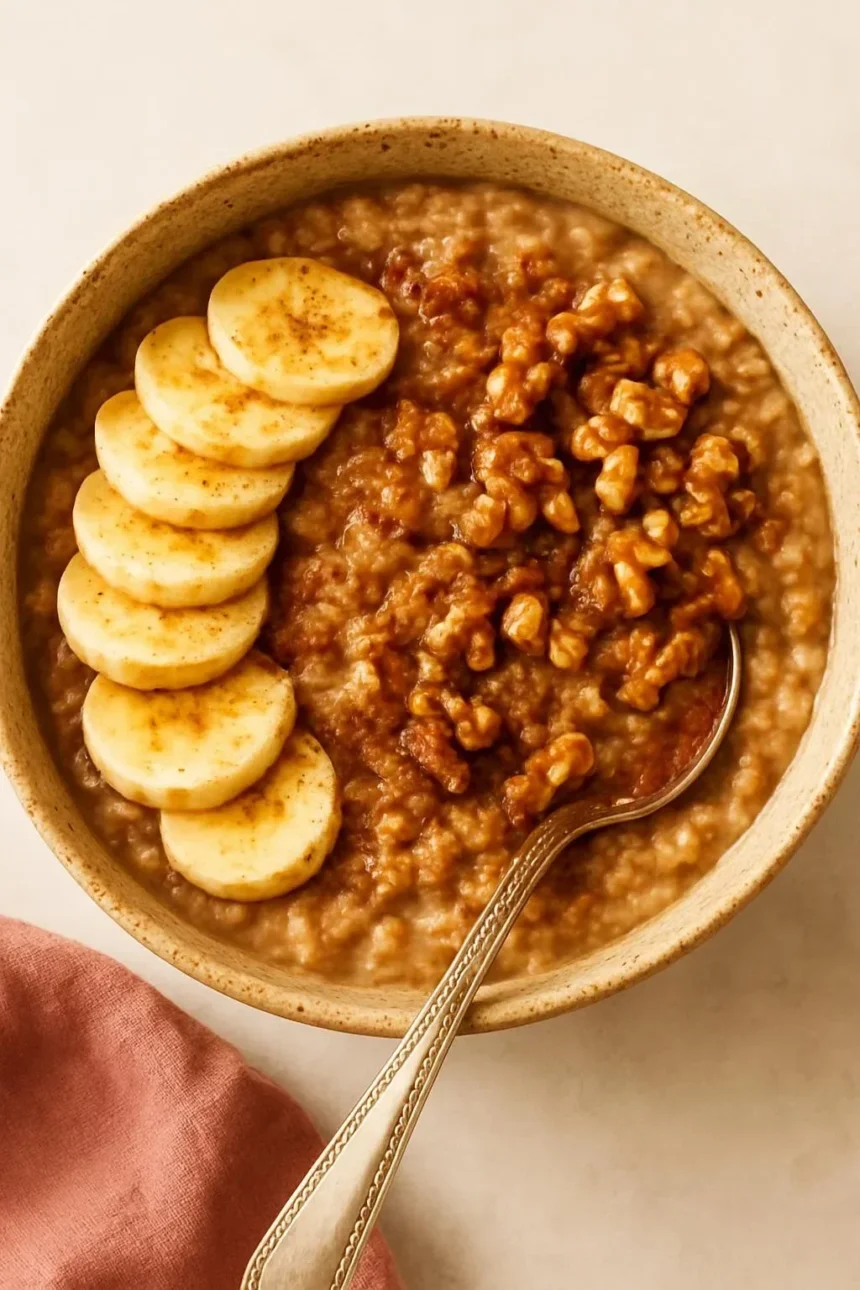 Delicious banana bread made with steel cut oats