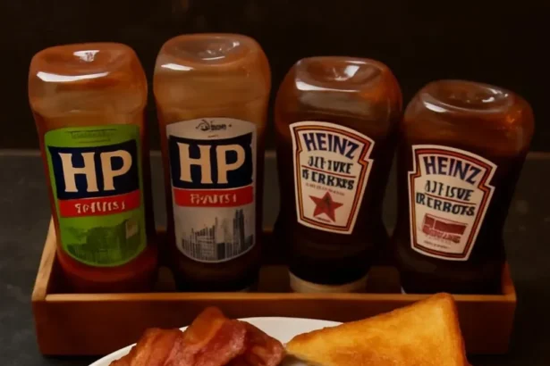 Plate of scrambled eggs, bacon, and pancakes for a breakfast for dinner concept.