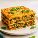 Deliciously layered butternut squash lasagna with cheese and herbs