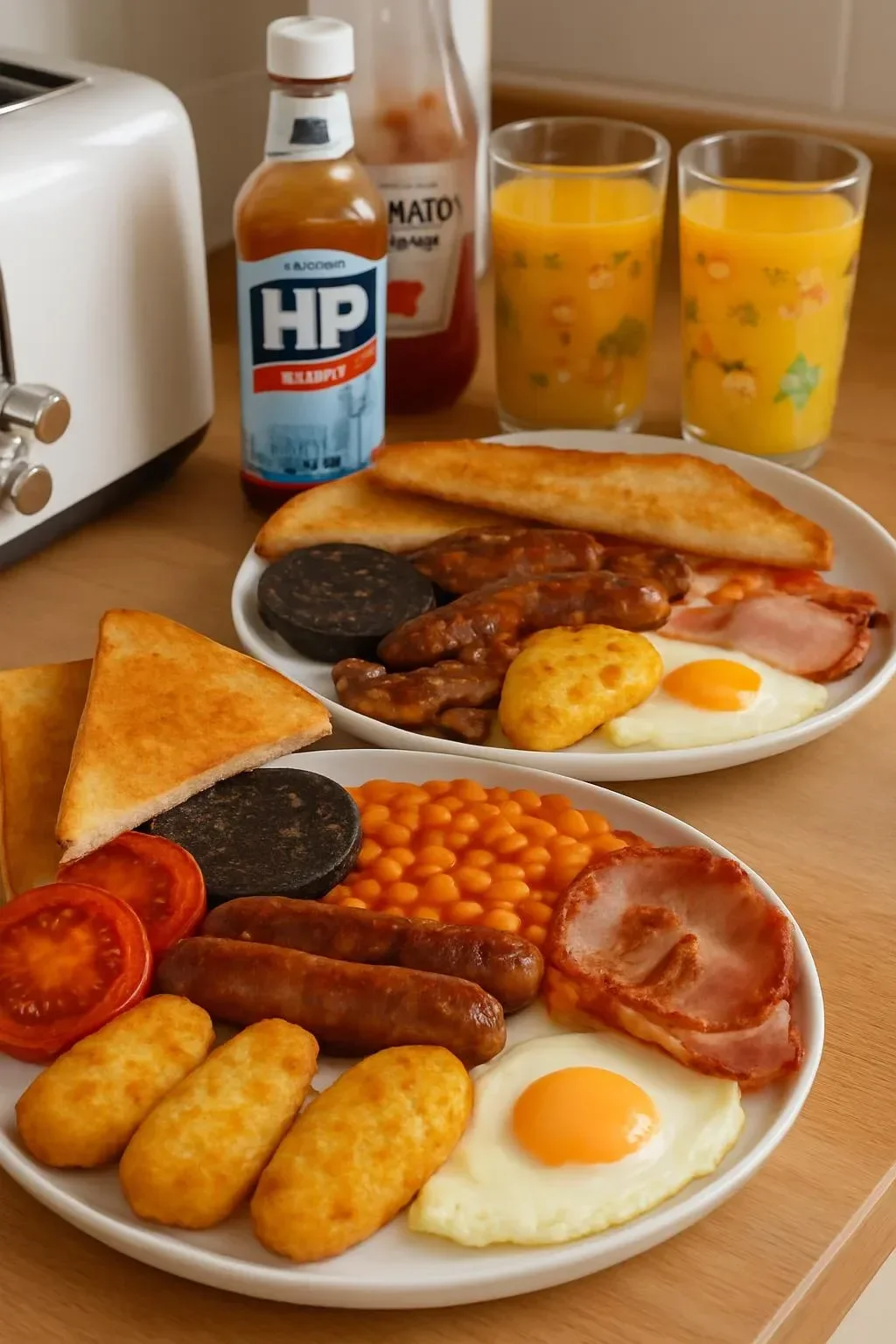Delicious Christmas Eve fry ups served on a festive table