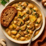 A bowl of cozy fall soups and stews garnished with herbs and spices