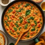 Creamy Italian White Bean Skillet Meal in a serving dish