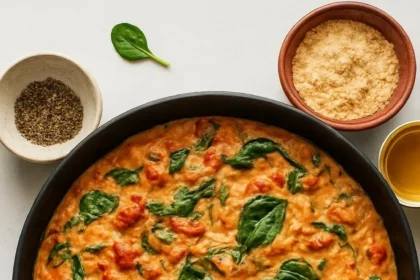 Creamy Italian White Bean Skillet Meal in a serving dish