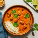 Delicious homemade easy 1-pot Massaman curry served in a bowl