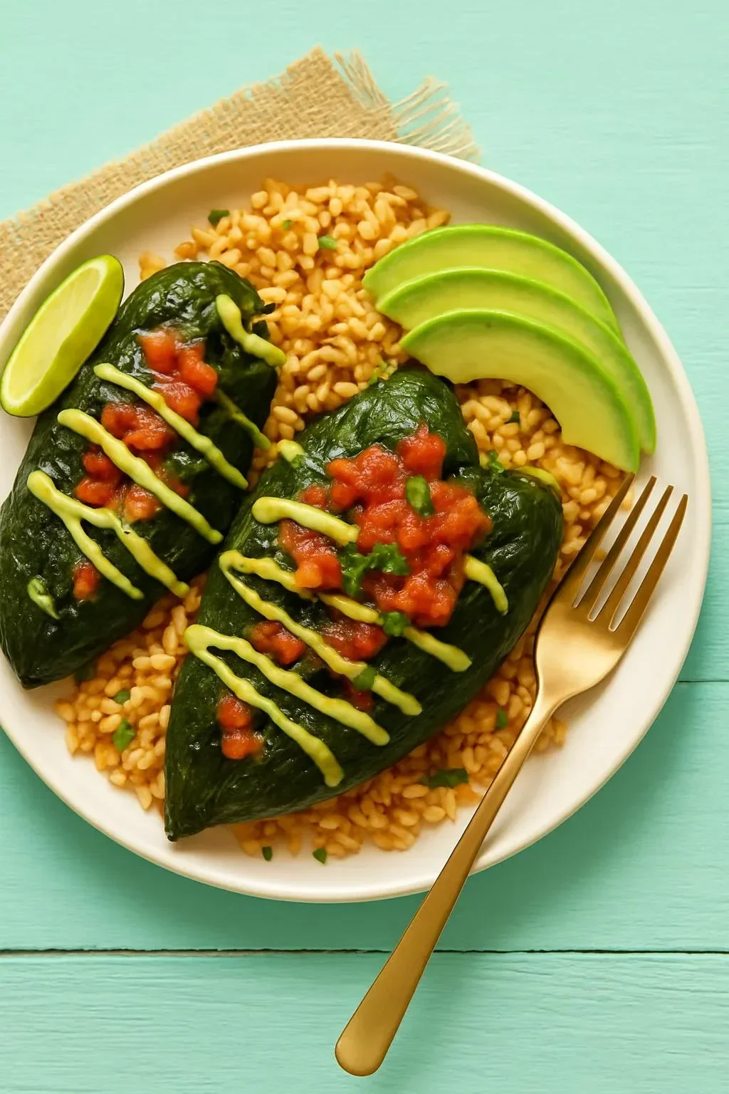Colorful vegan stuffed peppers filled with quinoa and vegetables