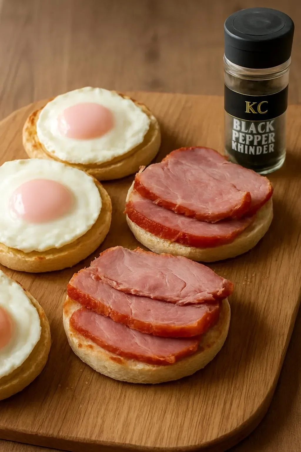 Plate of Gammon and Eggs served with vegetables