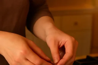 Bowl of Kung Pao Lentils garnished with peanuts and scallions