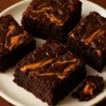 Delicious Peanut Butter Swirl Brownies topped with creamy peanut butter swirls