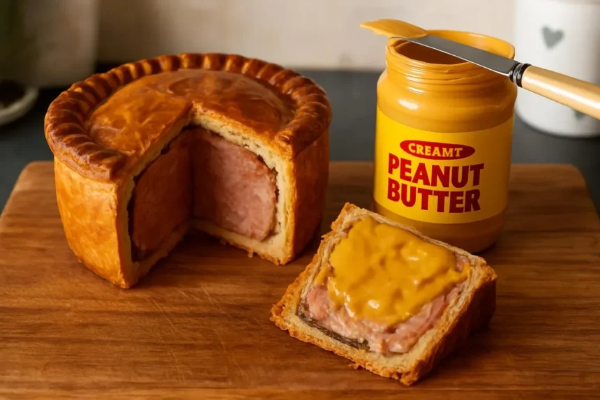 Delicious homemade Pork Pie with golden crust and savory filling