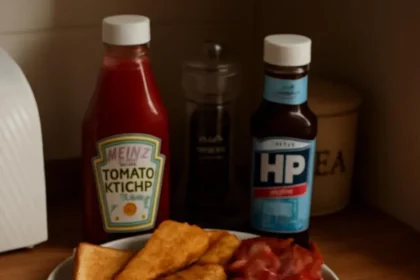 Delicious Sunday fry-up featuring eggs, bacon, sausages, and toast