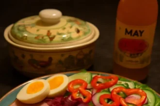 Delicious Roasted Gammon with Scotch Bonnet Chili on a serving platter