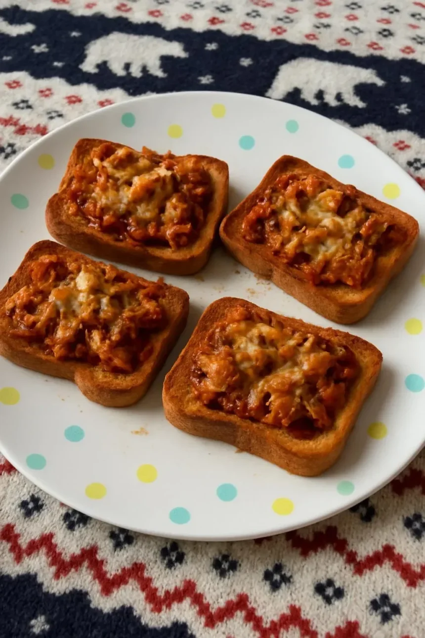 Plate of sardines on toast with herbs and lemon for a tasty meal.
