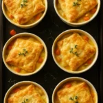 Thyme and White Bean Pot Pies served in individual dishes with herbs on top